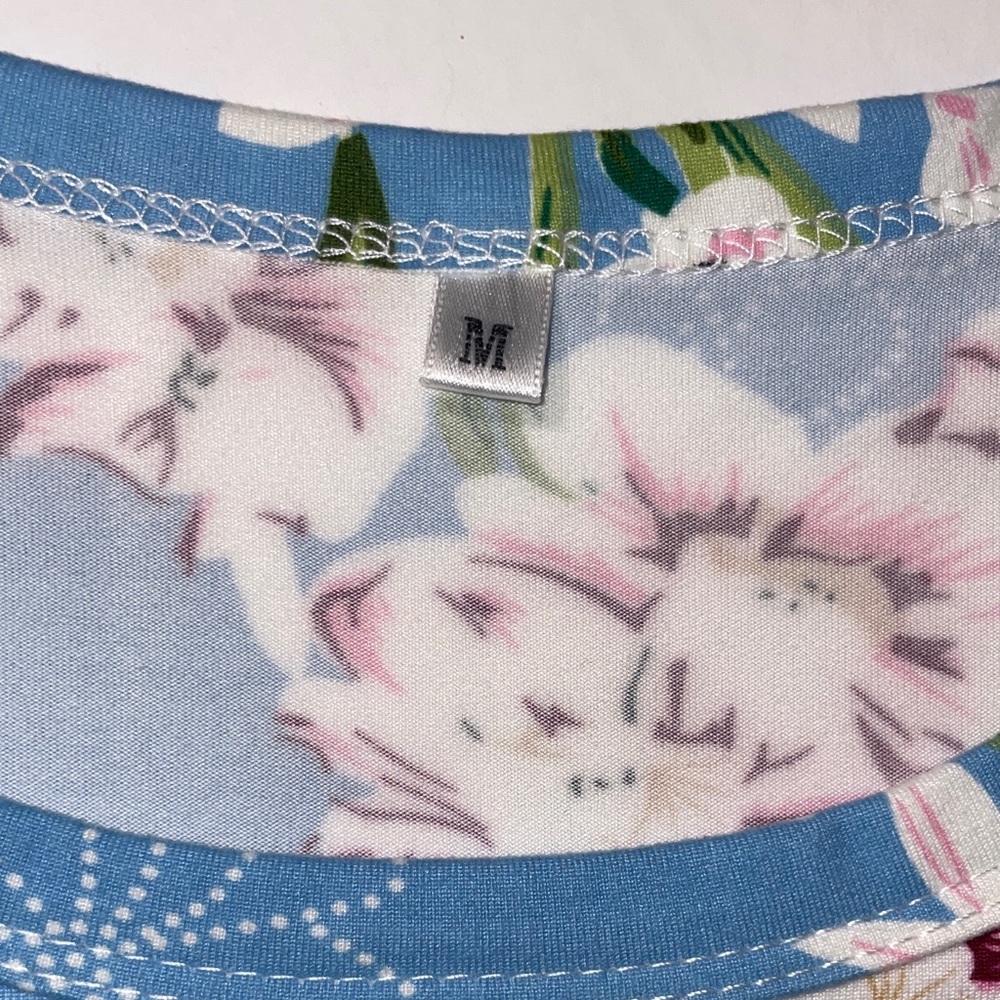 Light Blue Floral Maxi Dress with White & Pink Blooms - Picture 3 of 12